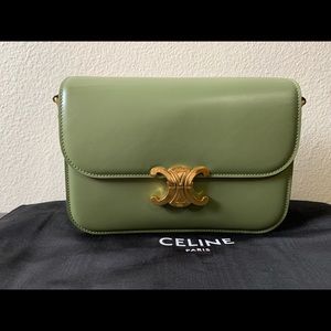Celine shoulder bag in light khaki color